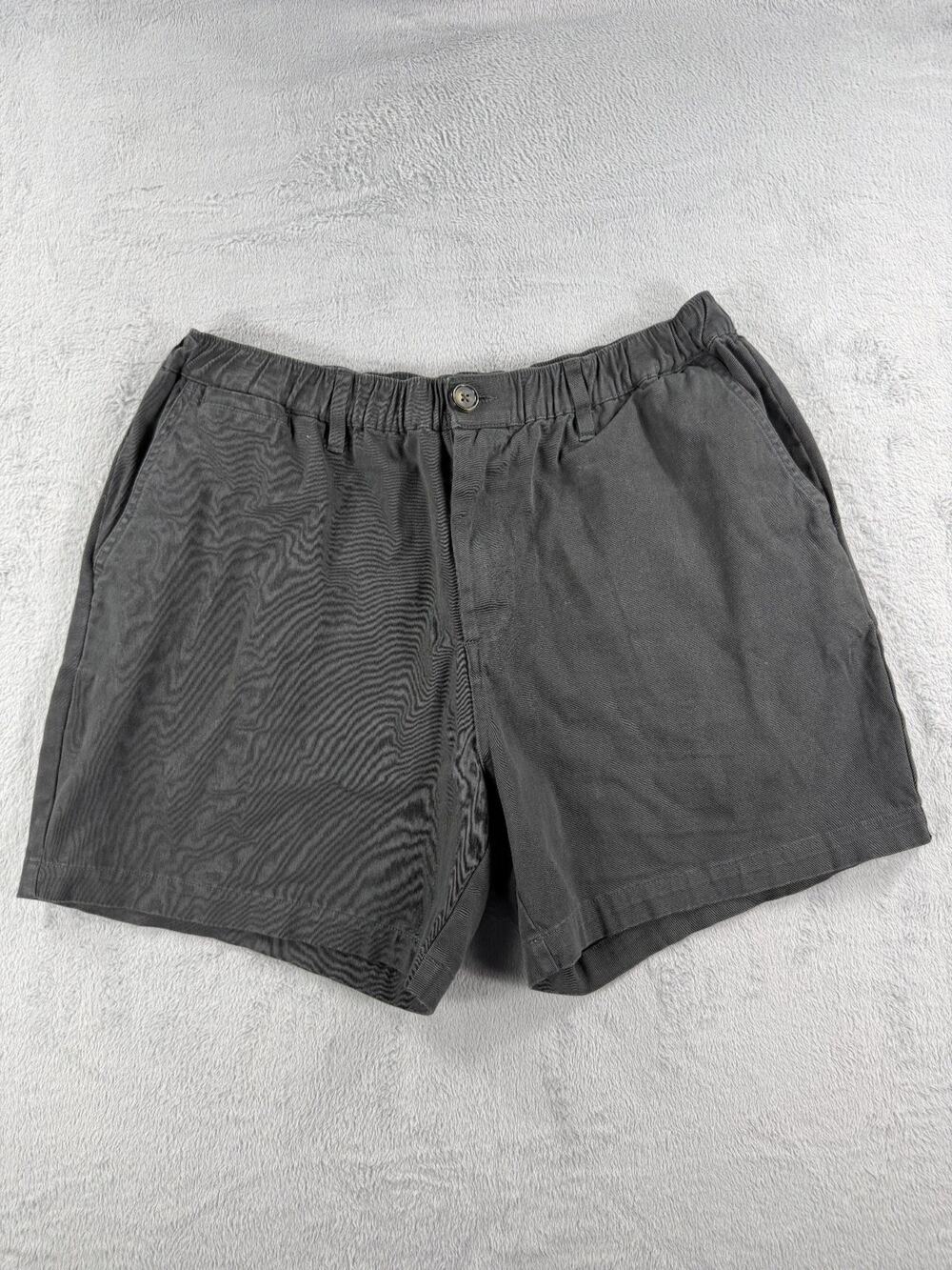 COVE Mens 34x5 Gray Flat Front Chino Shorts Elastic Waist Cotton Stretch